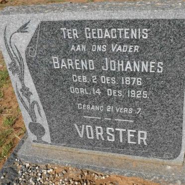 VORSTER Barend Johannes 1876-1925