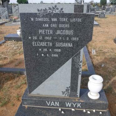 WYK Pieter Jacobus, van 1902-1983 &amp; Elizabeth Susanna 1908-2001