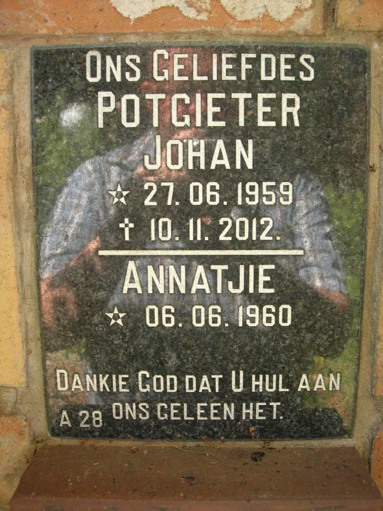 POTGIETER Johan 1959-2012 & Annatjie 1960-