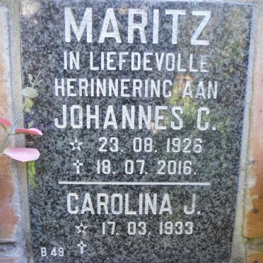MARITZ Johannes C. 1926-2016 &amp; Carolina J. 1933-