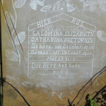 PRETORIUS Salomina Elizabeth Catharina 1948-1948