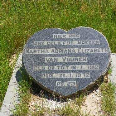 VUUREN Martha Adriana Elizabeth, van nee DU TOIT 1912-1972