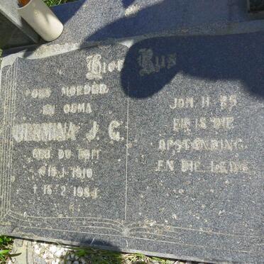 JOUBERT Hermina J.G. nee DU TOIT 1910-1984