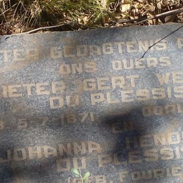 PLESSIS Pieter Gert Wessel, du 1871-1918 &amp; Johanna Hendriena FOURIE 187?-19??