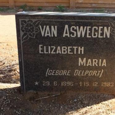 ASWEGEN Elizabeth Maria, van nee DELPORT 1896-1983
