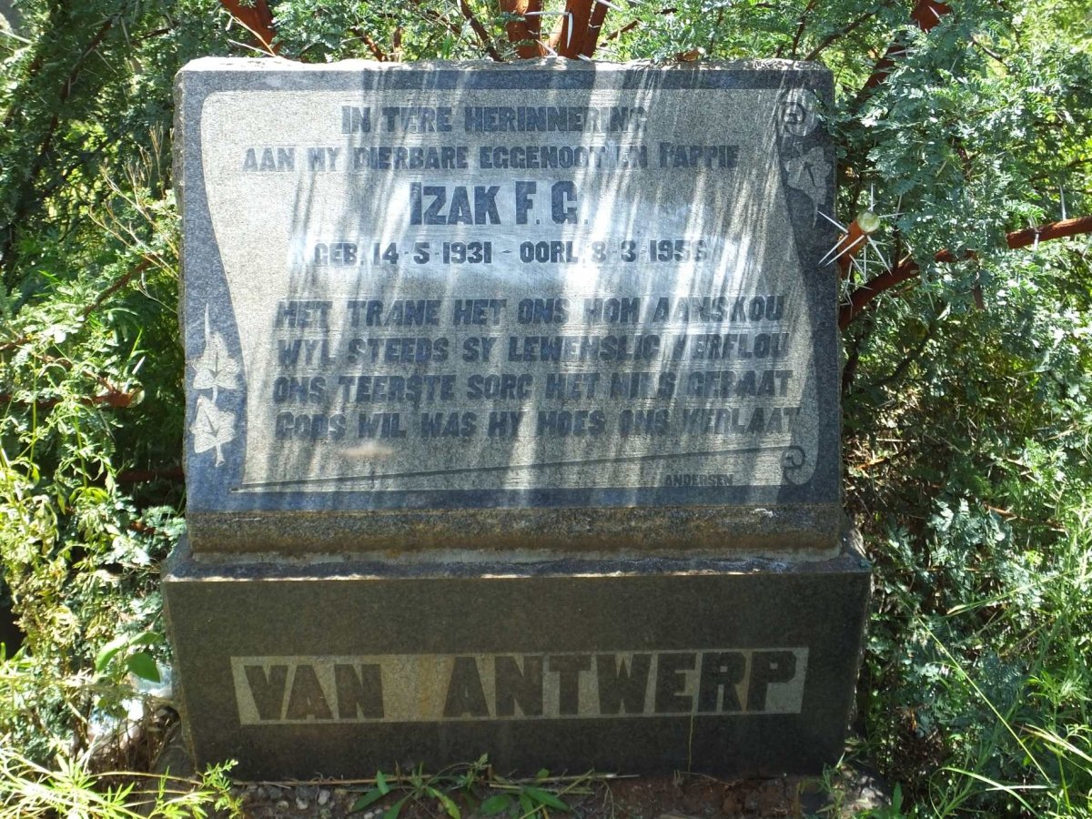 ANTWERP Izak F.G., van 1931-1956