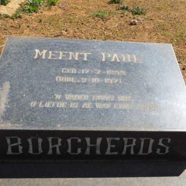 BORCHERDS Meent Paul 1893-1971