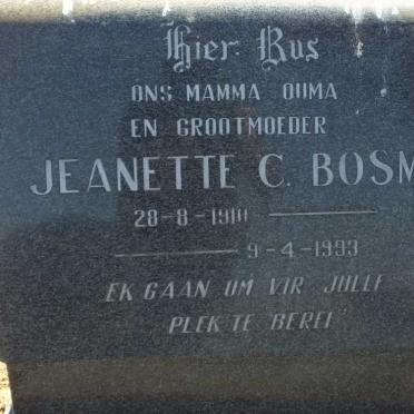 BOSMAN Jeanette C. 1910-1993