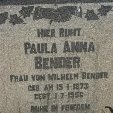 BENDER Paula Anna 1873-1956