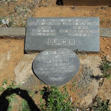 BURGER Andries Johannes Petrus 1875-1940 &amp; Jacoba Wilhelmina van Wyk BURGER 1882-1930