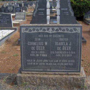 BEER Cornelius W., de 1908-1966 &amp; Isabela J. RADEMEYER 1914-1959