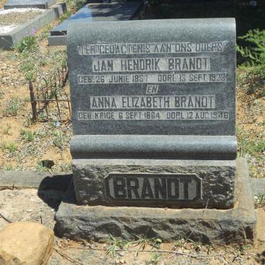 BRANDT Jan Hendrik 1857-1923 &amp; Anna Elizabeth KRIGE 1864-1946