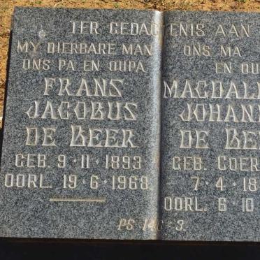 BEER Frans Jacobus, de 1893-1968 &amp; Magdalena Johanna COERTZE 1897-1988