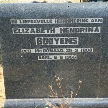 BOOYENS Elizabeth Hendrina nee McDONALD 1880-1966
