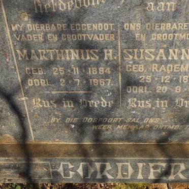 CORDIER Marthinus H. 1894-1967 &amp; Susanna A. RADEMEYER 1895-1970