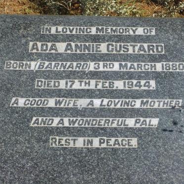 CUSTARD Ada Annie nee BARNARD 1880-1944