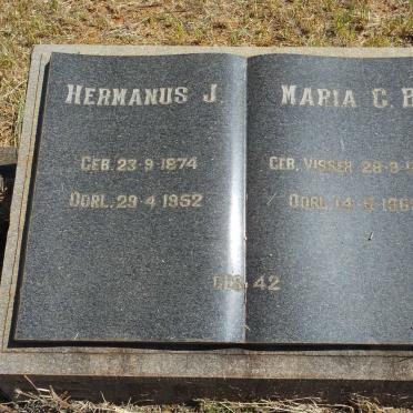 FOURIE Hermanus J. 1874-1952 &amp; Maria C.B. VISSER 1880-1962