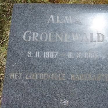 GROENEWALD Alma 1907-1986