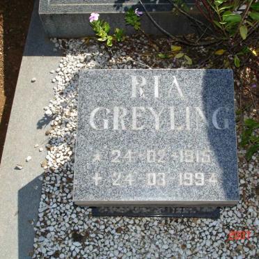 GREYLING Ria 1915-1994