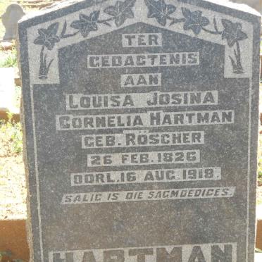 HARTMAN Louisa Josina Cornelia nee ROSCHER 1826-1918