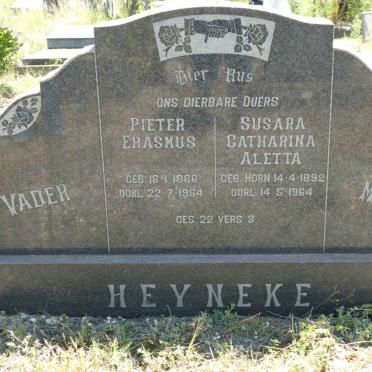 HEYNEKE Pieter Erasmus 1886-1964 &amp; Susara Catharina Aletta HORN 1892-1964