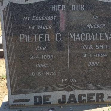 JAGER Pieter C., de 1893-1972 &amp; Magdalena C. SMIT 1894-