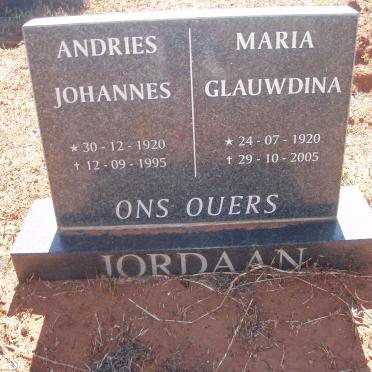 JORDAAN Andries Johannes 1920-1995 &amp; Maria Glauwdina 1920-2005