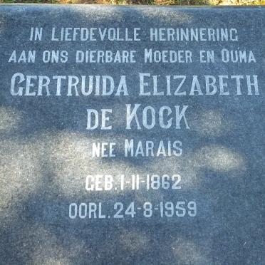 KOCK Gertruida Elizabeth, de nee MARAIS 1862-1959