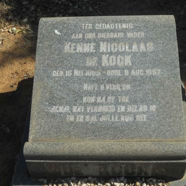 KOCK Kenne Nicolaas, de 1885-1957