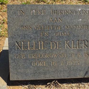 KLERK Nellie, de nee GREGOROWSKI 1889-1973