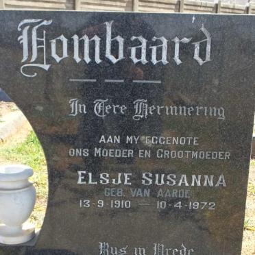 LOMBAARD Elsje Susanna nee VAN AARDE 1910-1972