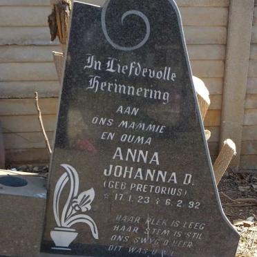 LATEGAN Anna Johanna D. nee PRETORIUS 1923-1992