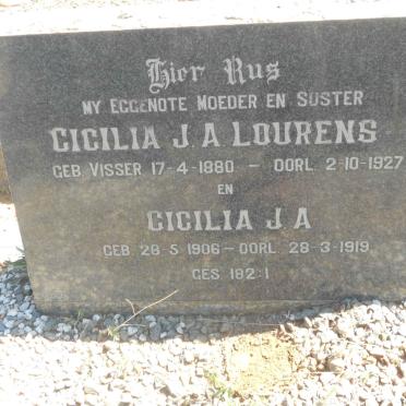 LOURENS Cicilia J.A. nee VISSER 1880-1927 :: LOURENS Cicilia J.A. 1906-1919