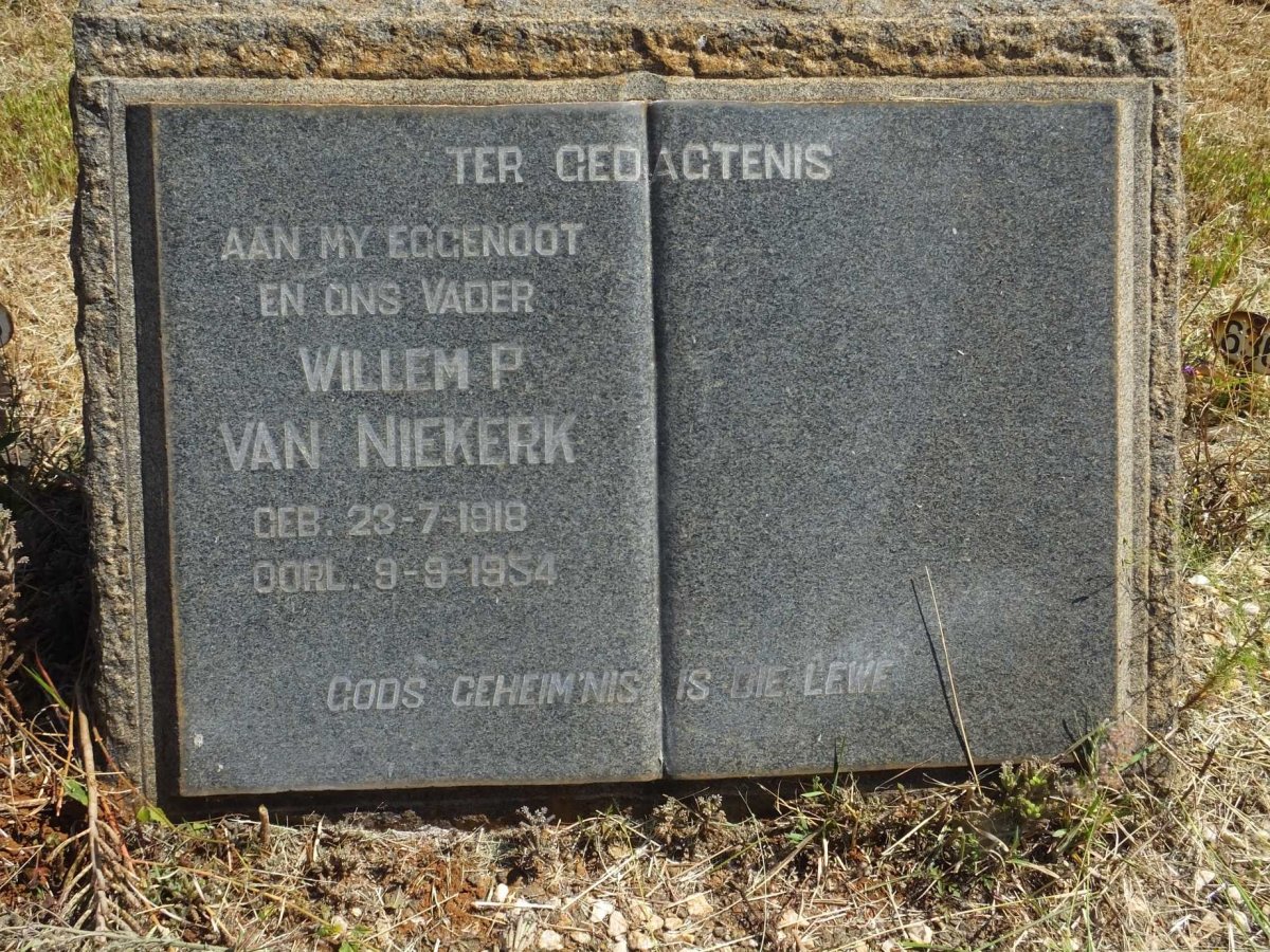 NIEKERK Willem P., van 1918-1954