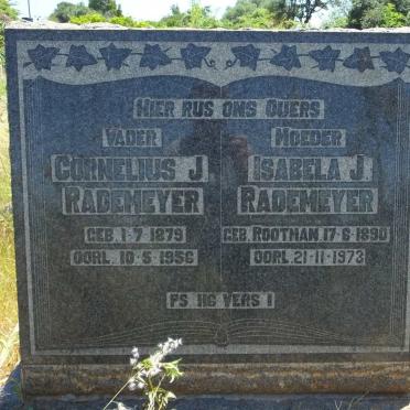 RADEMEYER Cornelius J. 1879-1956 &amp; Isabela J. ROOTMAN 1890-1973