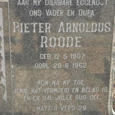 ROODE Pieter Arnoldus 1907-1962