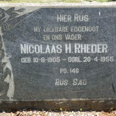 RHEDER Nicolaas H. 1905-1955