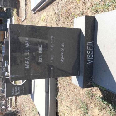 VISSER Maria Johanna nee ROUX 1901-1991