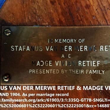 RETIEF Stephanus van der Merwe 1902- & Madge Vivian KING 1904-1965_1