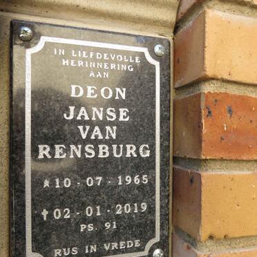 RENSBURG Deon, Janse van 1965-2019