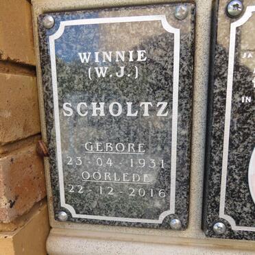 SCHOLTZ W.J. 1931-2016