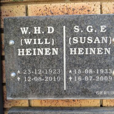 HEINEN W.H.D. 1923-2010 & S.G.E. 1933-2009