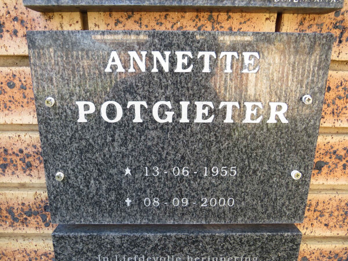 POTGIETER Annette 1955-2000