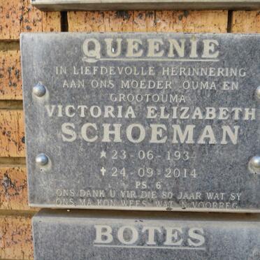 SCHOEMAN Victoria Elizabeth 1934-2014