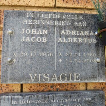 VISAGIE Johan Jacob 1956-  & Adriana Albertus 1960-2008