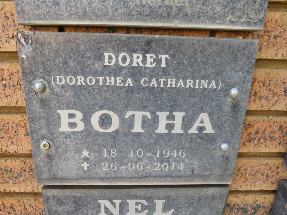 BOTHA Dorothea Catharina 1946-2014