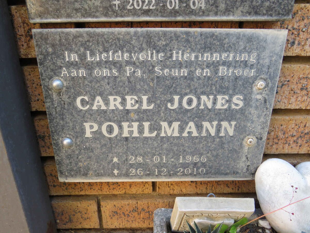 POHLMANN Carel Jones 1966-2010