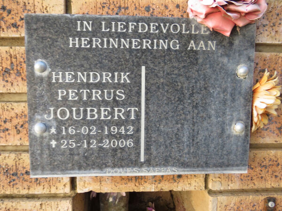 JOUBERT Hendrik Petrus 1942-2006