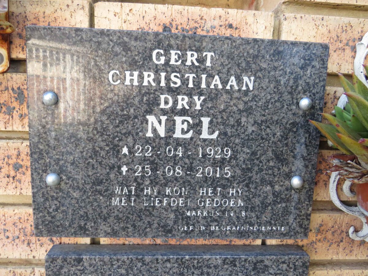NEL Gert Christiaan Dry 1929-2015