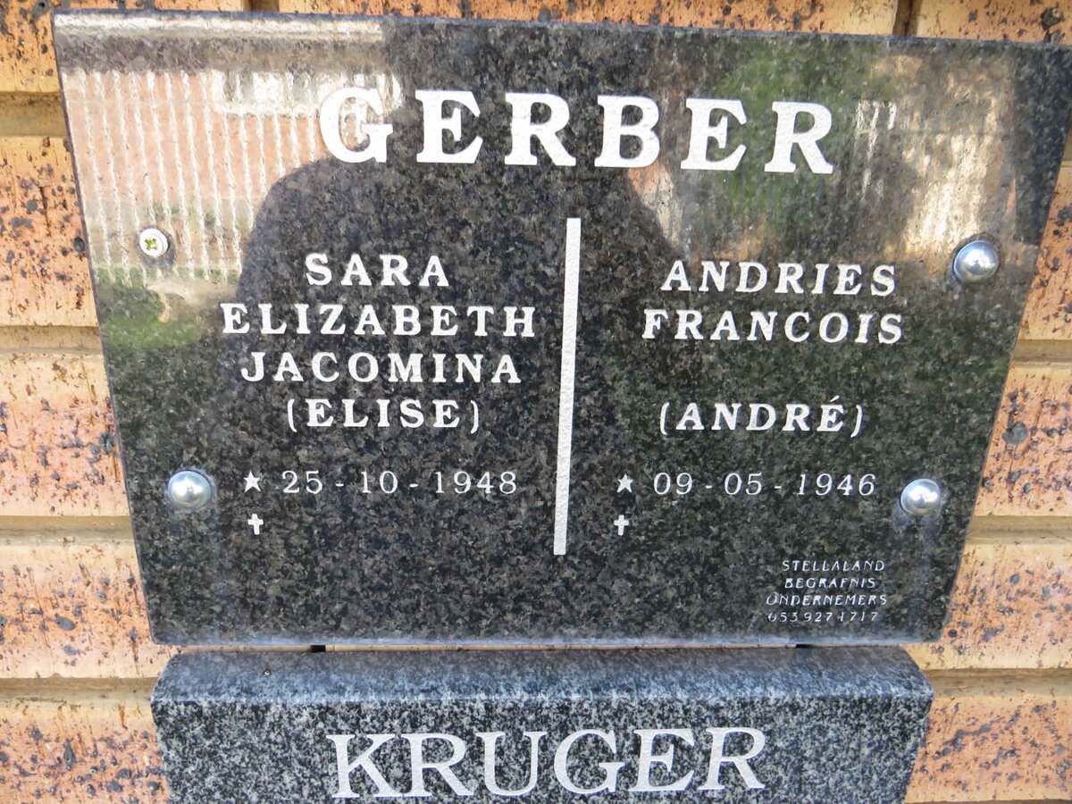 GERBER Andries Francois 1946-  & Sara Elizabeth Jacomina 1948- 